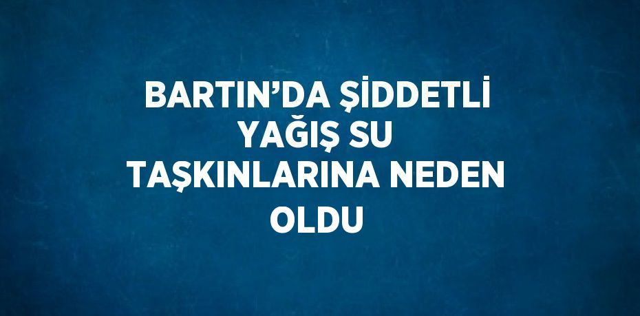 BARTIN’DA ŞİDDETLİ YAĞIŞ SU TAŞKINLARINA NEDEN OLDU