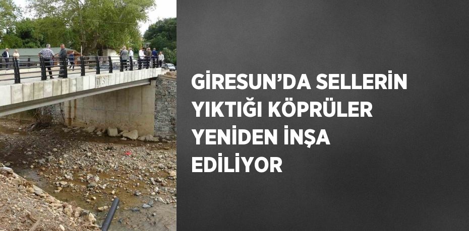 GİRESUN’DA SELLERİN YIKTIĞI KÖPRÜLER YENİDEN İNŞA EDİLİYOR