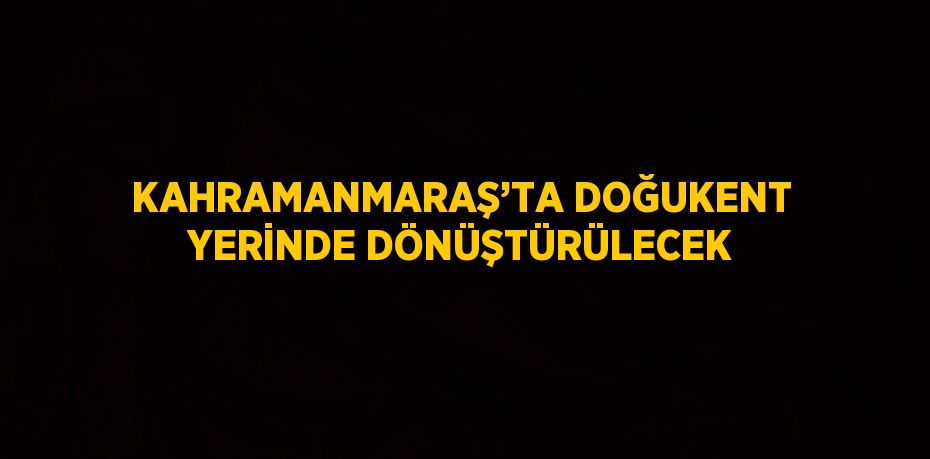 KAHRAMANMARAŞ’TA DOĞUKENT YERİNDE DÖNÜŞTÜRÜLECEK