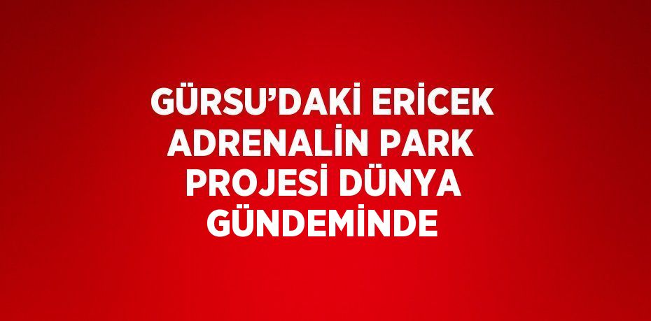 GÜRSU’DAKİ ERİCEK ADRENALİN PARK PROJESİ DÜNYA GÜNDEMİNDE