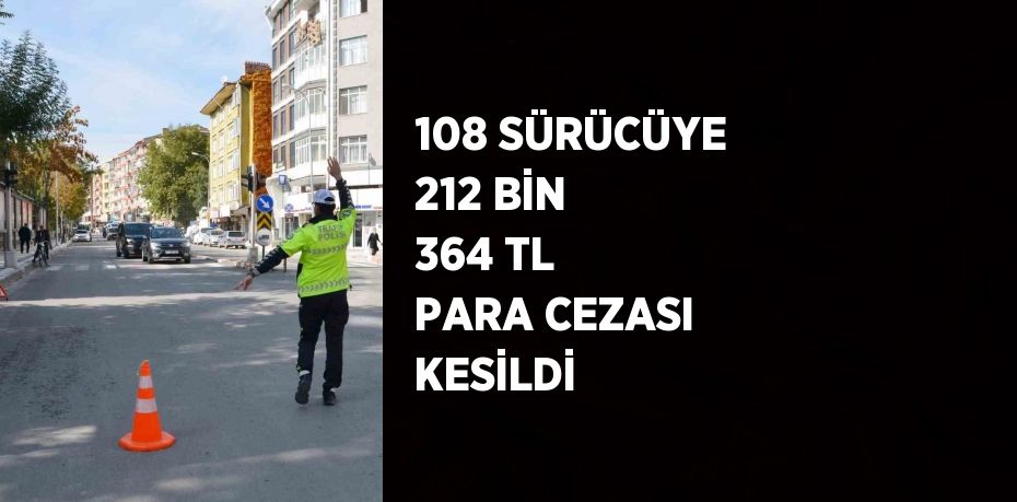 108 SÜRÜCÜYE 212 BİN 364 TL PARA CEZASI KESİLDİ