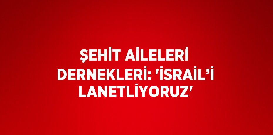 ŞEHİT AİLELERİ DERNEKLERİ: 'İSRAİL’İ LANETLİYORUZ'