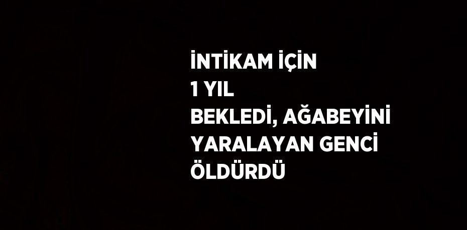 İNTİKAM İÇİN 1 YIL BEKLEDİ, AĞABEYİNİ YARALAYAN GENCİ ÖLDÜRDÜ