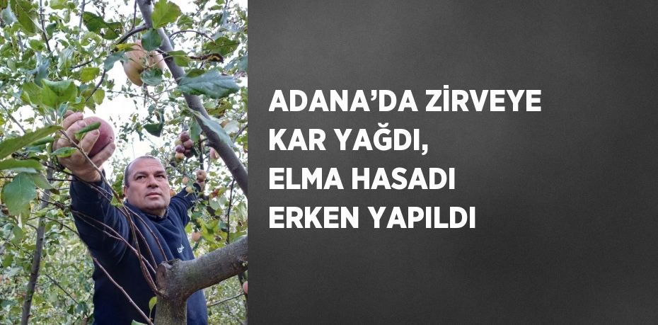 ADANA’DA ZİRVEYE KAR YAĞDI, ELMA HASADI ERKEN YAPILDI