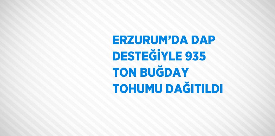 ERZURUM’DA DAP DESTEĞİYLE 935 TON BUĞDAY TOHUMU DAĞITILDI