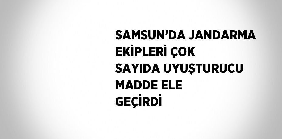 SAMSUN’DA JANDARMA EKİPLERİ ÇOK SAYIDA UYUŞTURUCU MADDE ELE GEÇİRDİ