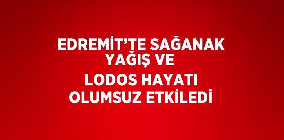 EDREMİT’TE SAĞANAK YAĞIŞ VE LODOS HAYATI OLUMSUZ ETKİLEDİ