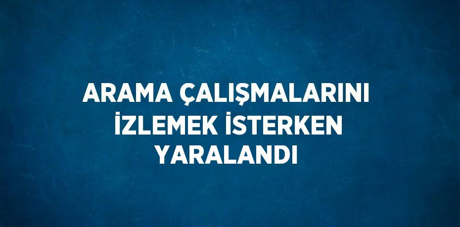 ARAMA ÇALIŞMALARINI İZLEMEK İSTERKEN YARALANDI