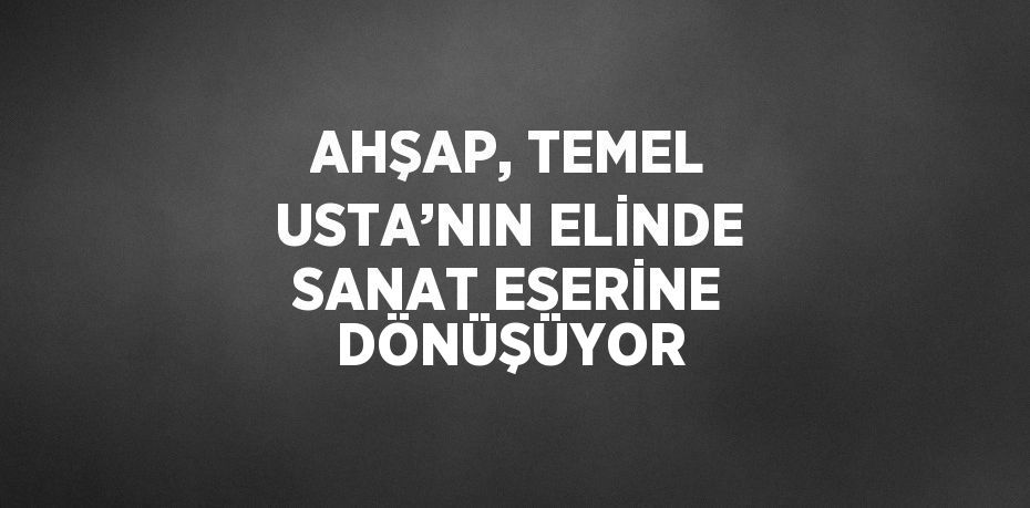 AHŞAP, TEMEL USTA’NIN ELİNDE SANAT ESERİNE DÖNÜŞÜYOR