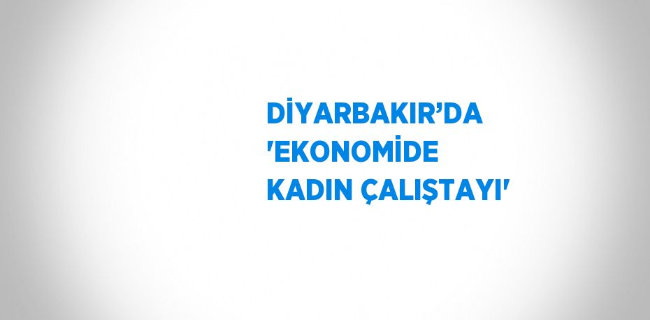 DİYARBAKIR’DA 'EKONOMİDE KADIN ÇALIŞTAYI'