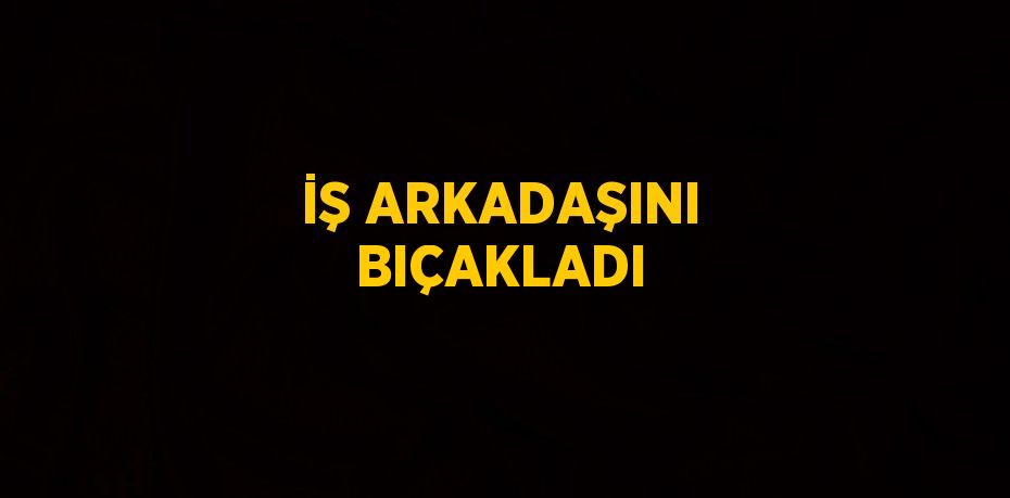 İŞ ARKADAŞINI BIÇAKLADI