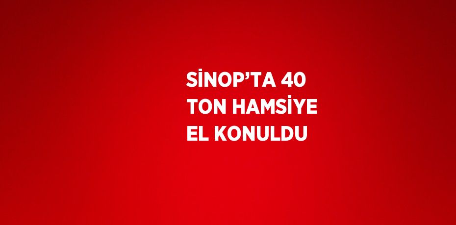 SİNOP’TA 40 TON HAMSİYE EL KONULDU