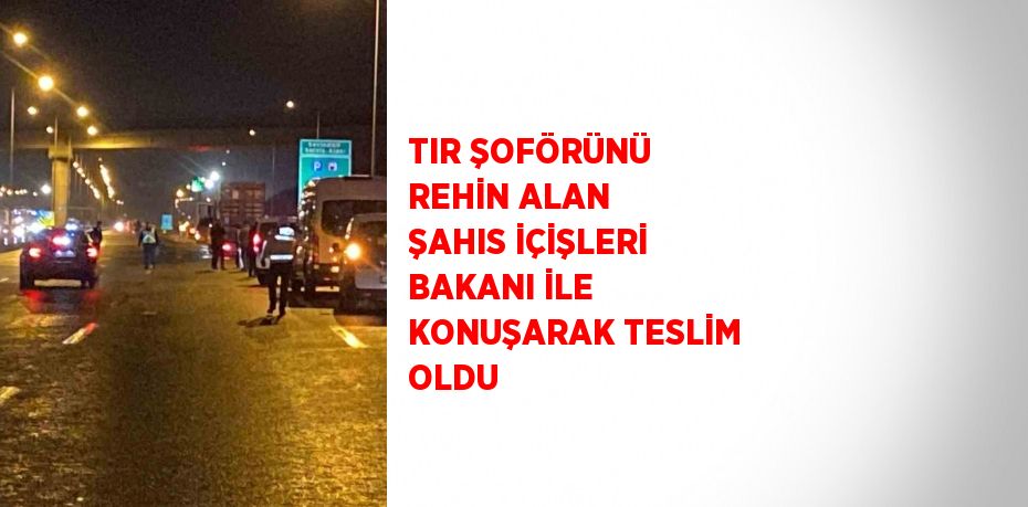 TIR ŞOFÖRÜNÜ REHİN ALAN ŞAHIS İÇİŞLERİ BAKANI İLE KONUŞARAK TESLİM OLDU