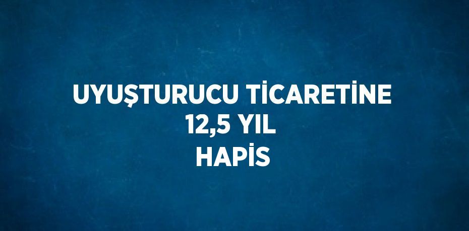 UYUŞTURUCU TİCARETİNE 12,5 YIL HAPİS