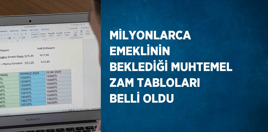 MİLYONLARCA EMEKLİNİN BEKLEDİĞİ MUHTEMEL ZAM TABLOLARI BELLİ OLDU