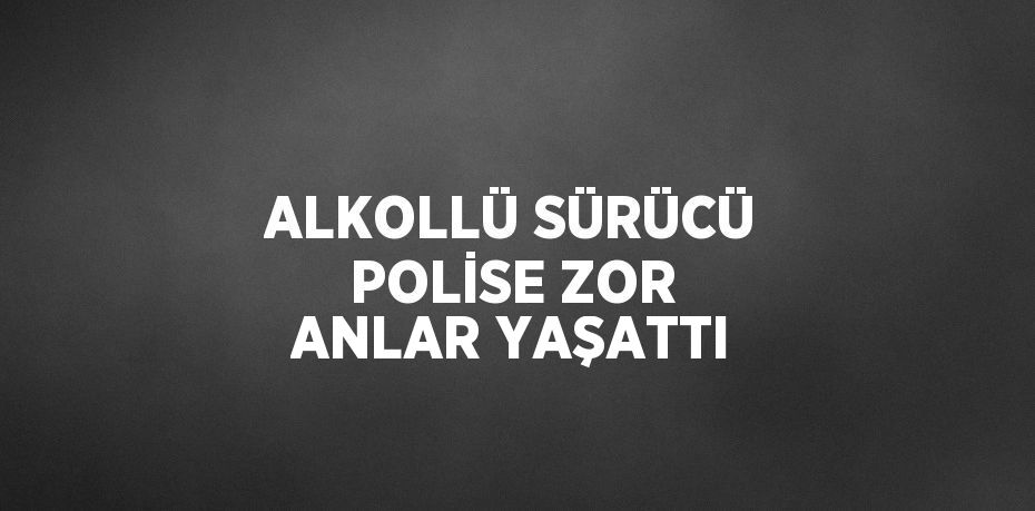 ALKOLLÜ SÜRÜCÜ POLİSE ZOR ANLAR YAŞATTI