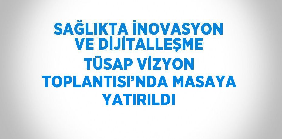 SAĞLIKTA İNOVASYON VE DİJİTALLEŞME TÜSAP VİZYON TOPLANTISI’NDA MASAYA YATIRILDI