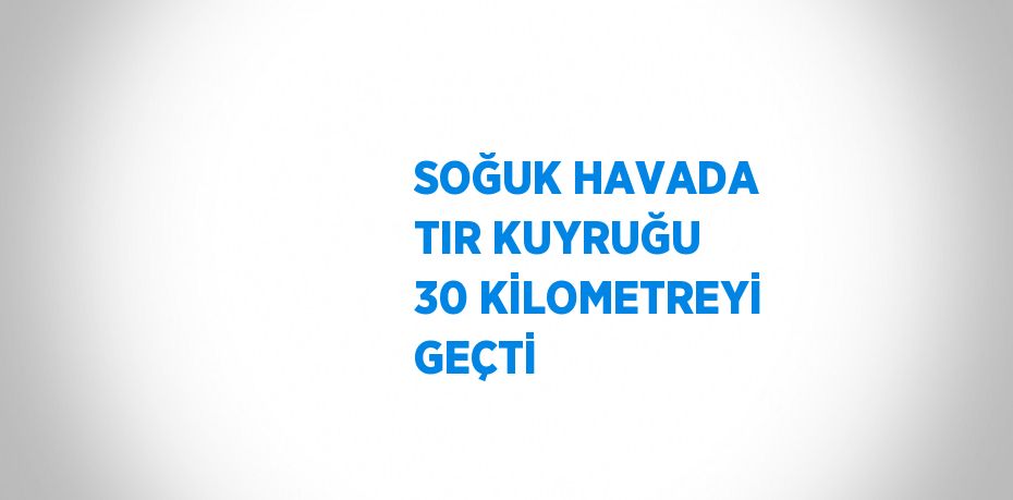 SOĞUK HAVADA TIR KUYRUĞU 30 KİLOMETREYİ GEÇTİ