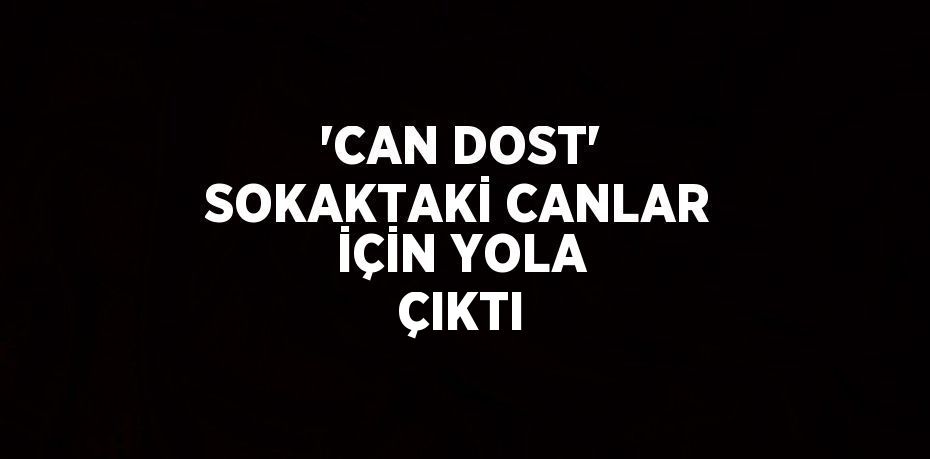 'CAN DOST' SOKAKTAKİ CANLAR İÇİN YOLA ÇIKTI