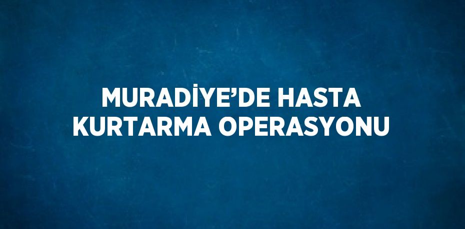 MURADİYE’DE HASTA KURTARMA OPERASYONU