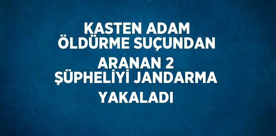 KASTEN ADAM ÖLDÜRME SUÇUNDAN ARANAN 2 ŞÜPHELİYİ JANDARMA YAKALADI