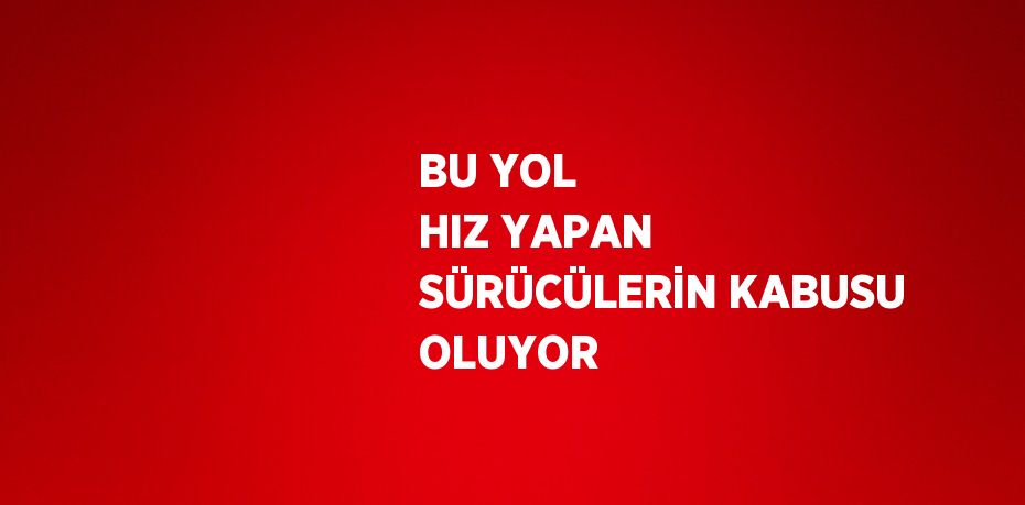 BU YOL HIZ YAPAN SÜRÜCÜLERİN KABUSU OLUYOR