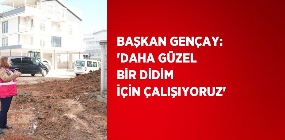 BAŞKAN GENÇAY: 'DAHA GÜZEL BİR DİDİM İÇİN ÇALIŞIYORUZ'