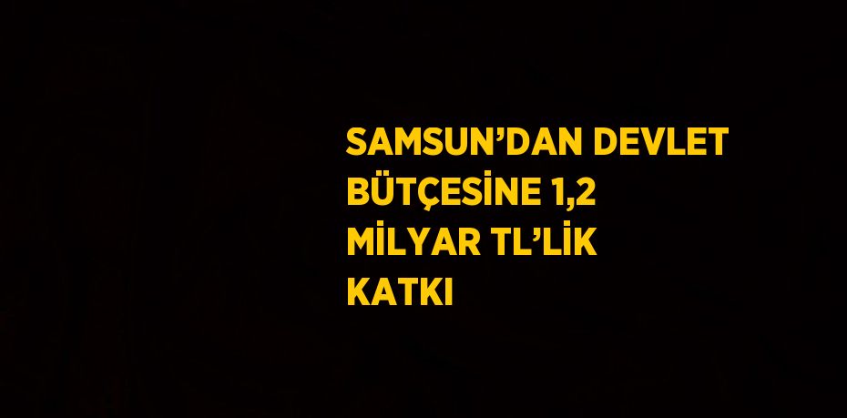 SAMSUN’DAN DEVLET BÜTÇESİNE 1,2 MİLYAR TL’LİK KATKI