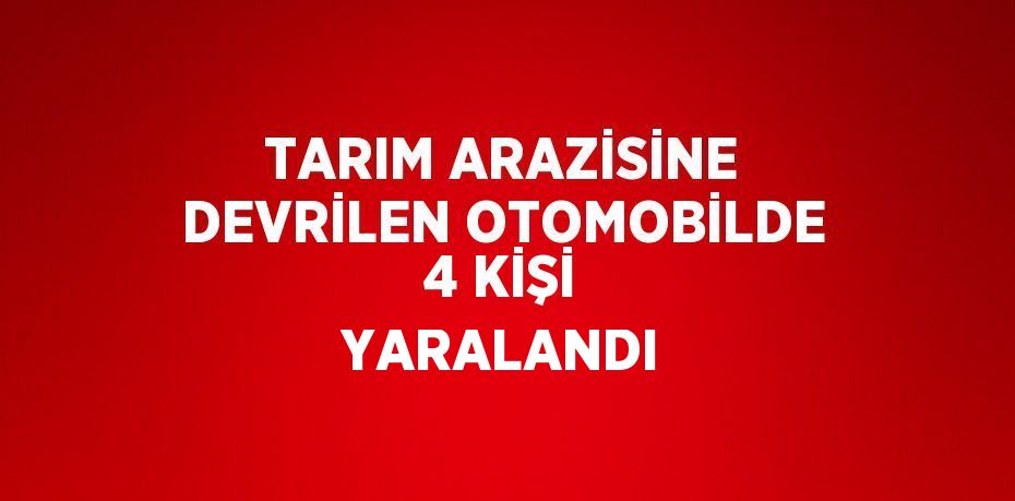 TARIM ARAZİSİNE DEVRİLEN OTOMOBİLDE 4 KİŞİ YARALANDI