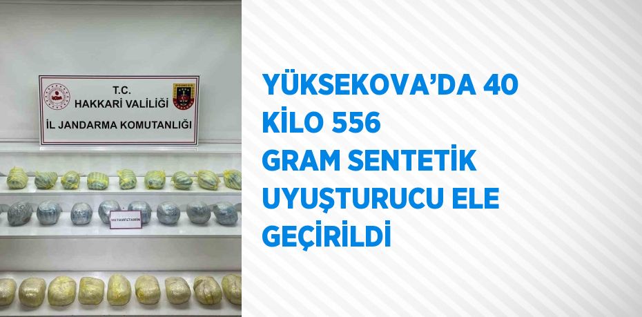 YÜKSEKOVA’DA 40 KİLO 556 GRAM SENTETİK UYUŞTURUCU ELE GEÇİRİLDİ