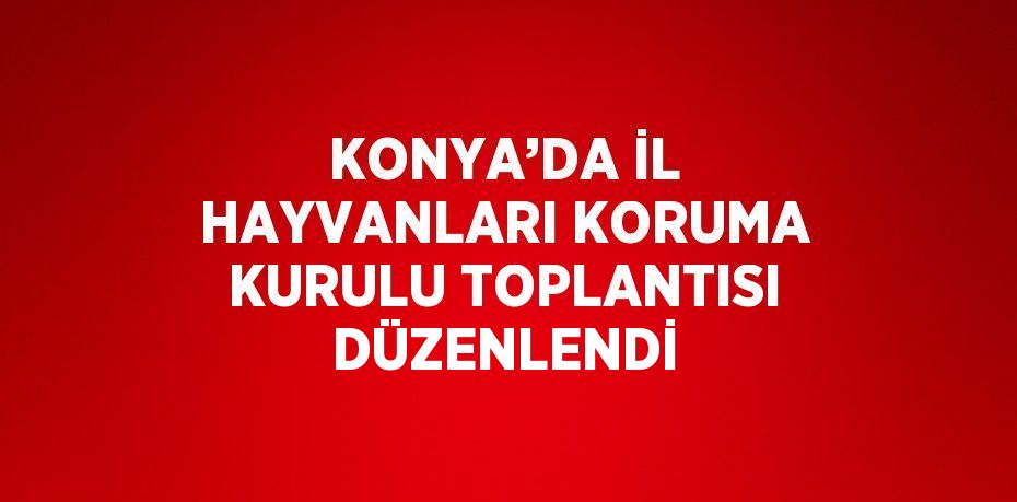 KONYA’DA İL HAYVANLARI KORUMA KURULU TOPLANTISI DÜZENLENDİ