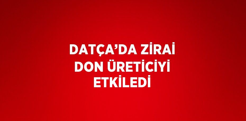 DATÇA’DA ZİRAİ DON ÜRETİCİYİ ETKİLEDİ