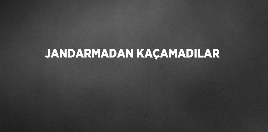 JANDARMADAN KAÇAMADILAR