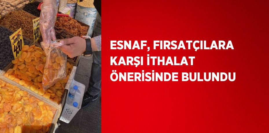 ESNAF, FIRSATÇILARA KARŞI İTHALAT ÖNERİSİNDE BULUNDU