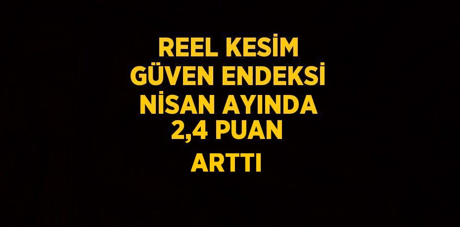 REEL KESİM GÜVEN ENDEKSİ NİSAN AYINDA 2,4 PUAN ARTTI