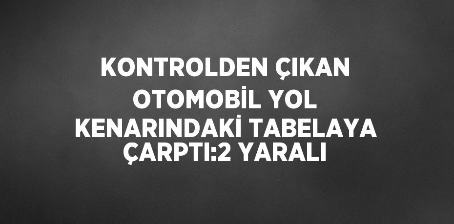 KONTROLDEN ÇIKAN OTOMOBİL YOL KENARINDAKİ TABELAYA ÇARPTI:2 YARALI