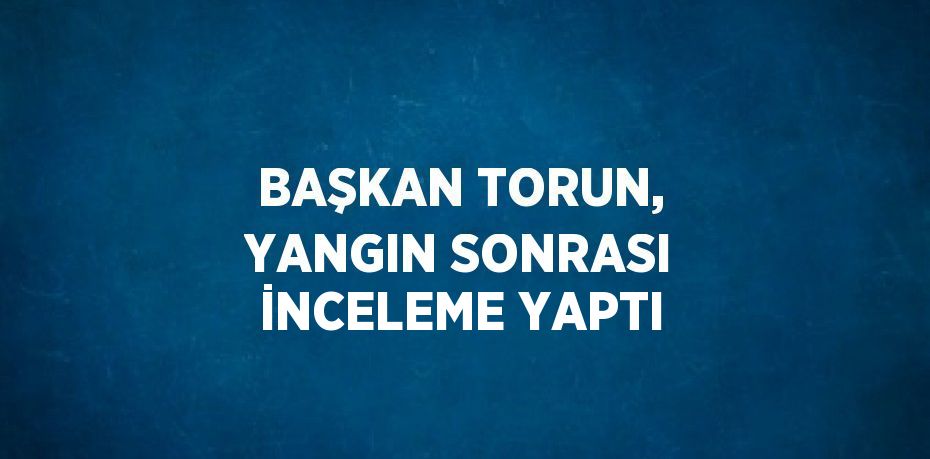 BAŞKAN TORUN, YANGIN SONRASI İNCELEME YAPTI