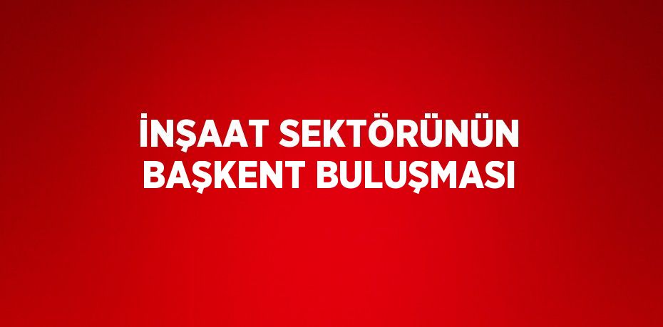 İNŞAAT SEKTÖRÜNÜN BAŞKENT BULUŞMASI