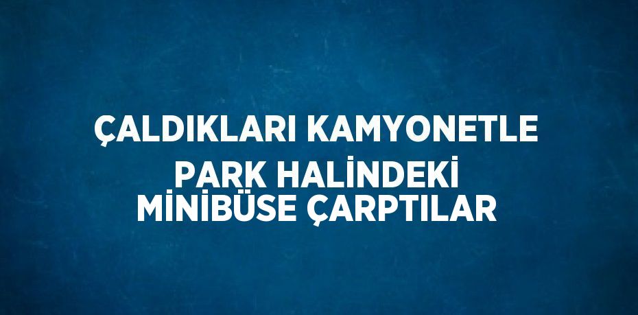 ÇALDIKLARI KAMYONETLE PARK HALİNDEKİ MİNİBÜSE ÇARPTILAR