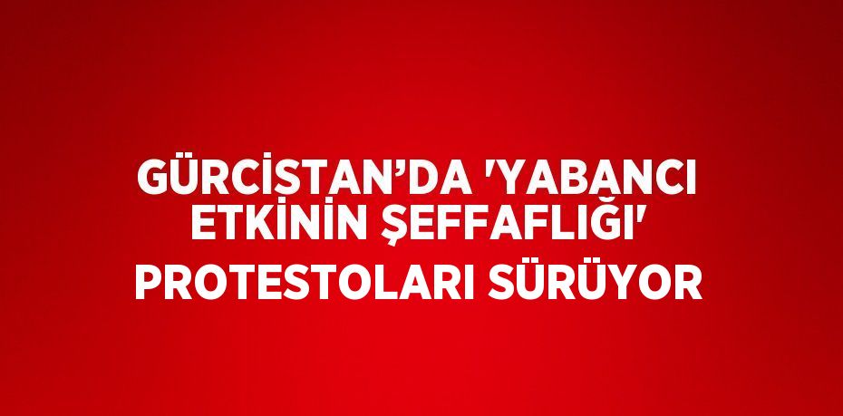 GÜRCİSTAN’DA 'YABANCI ETKİNİN ŞEFFAFLIĞI' PROTESTOLARI SÜRÜYOR