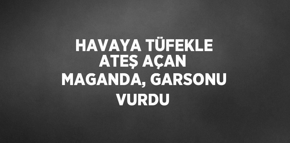 HAVAYA TÜFEKLE ATEŞ AÇAN MAGANDA, GARSONU VURDU