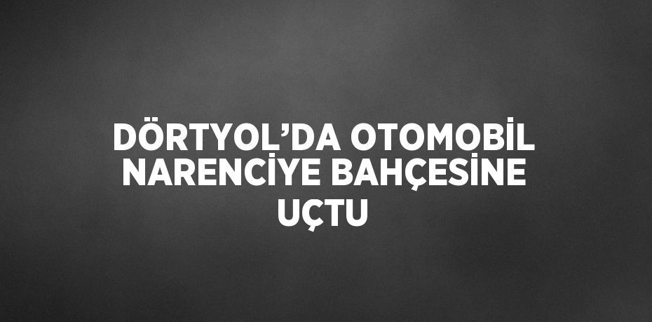 DÖRTYOL’DA OTOMOBİL NARENCİYE BAHÇESİNE UÇTU