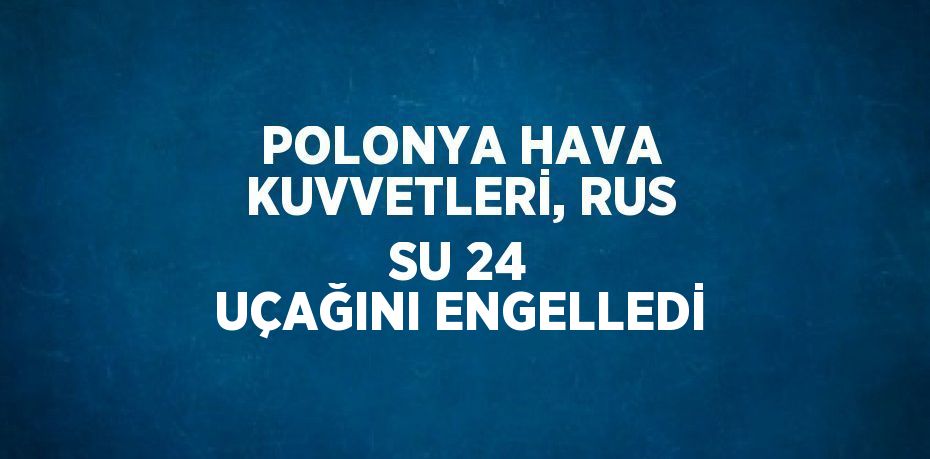 POLONYA HAVA KUVVETLERİ, RUS SU 24 UÇAĞINI ENGELLEDİ