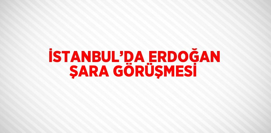 İSTANBUL’DA ERDOĞAN ŞARA GÖRÜŞMESİ