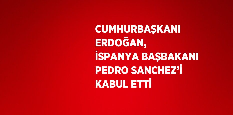 CUMHURBAŞKANI ERDOĞAN, İSPANYA BAŞBAKANI PEDRO SANCHEZ’İ KABUL ETTİ