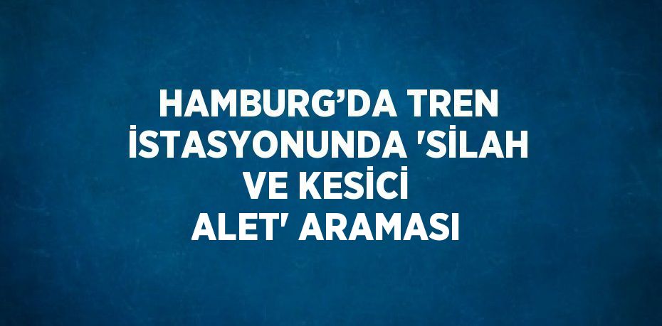 HAMBURG’DA TREN İSTASYONUNDA 'SİLAH VE KESİCİ ALET' ARAMASI