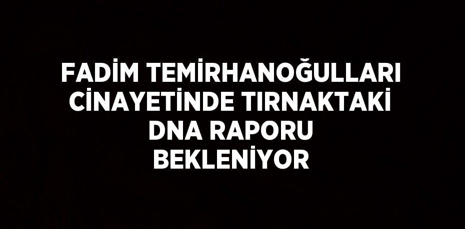FADİM TEMİRHANOĞULLARI CİNAYETİNDE TIRNAKTAKİ DNA RAPORU BEKLENİYOR