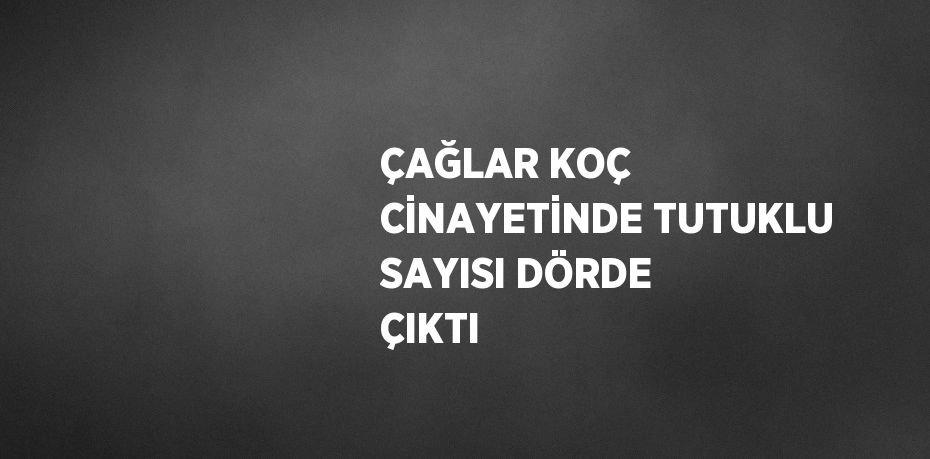 ÇAĞLAR KOÇ CİNAYETİNDE TUTUKLU SAYISI DÖRDE ÇIKTI