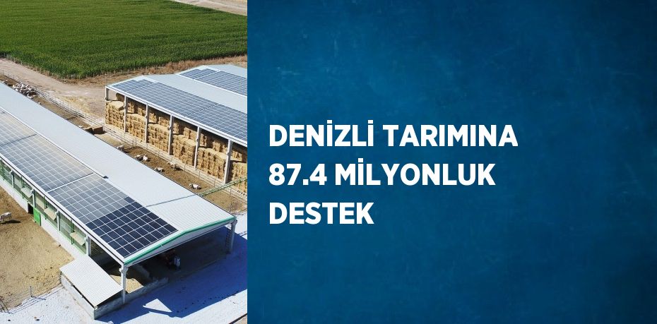 DENİZLİ TARIMINA 87.4 MİLYONLUK DESTEK