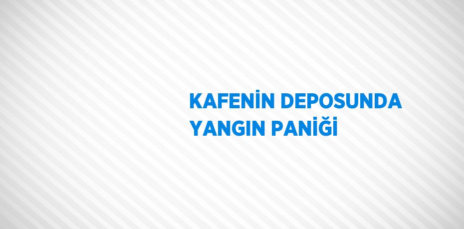 KAFENİN DEPOSUNDA YANGIN PANİĞİ